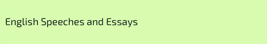 English Speeches and Essays